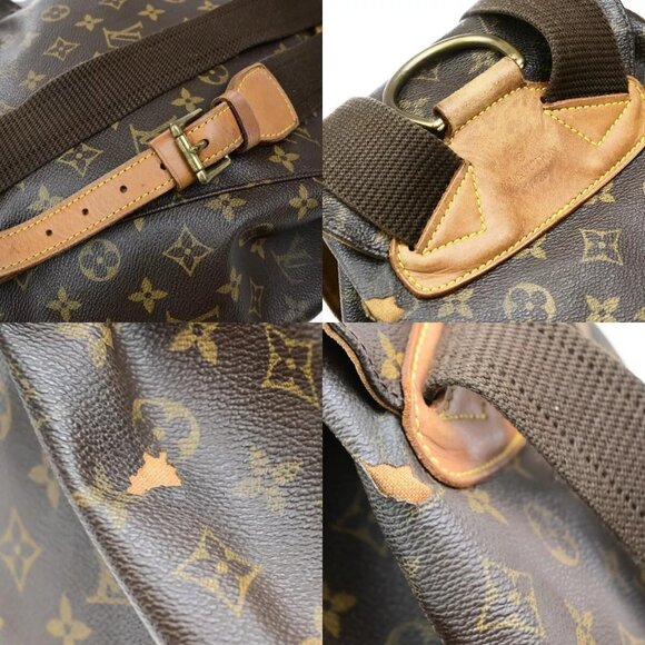 LOUIS VUITTON Montsouris GM Backpack Bag Monogram Leather Brown M51135 70ED741 main image 15